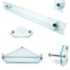 Kit Acessórios p/Banheiro Canto 5Pcs Vidro Incolor CT10  Glasscuban