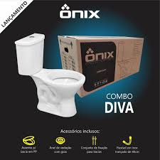 COMBO BACIA COM CX ACOPLADA ONIX DIVA COMUM BRANCO E ASSESORIOS